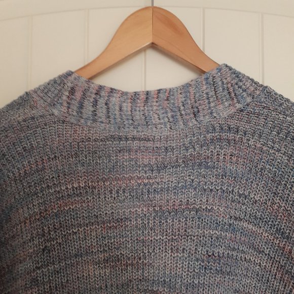 J. Jill Easy Dropped-Shoulder Cotton V-Neck Sweater Blue Jasper Size S - Picture 4 of 11